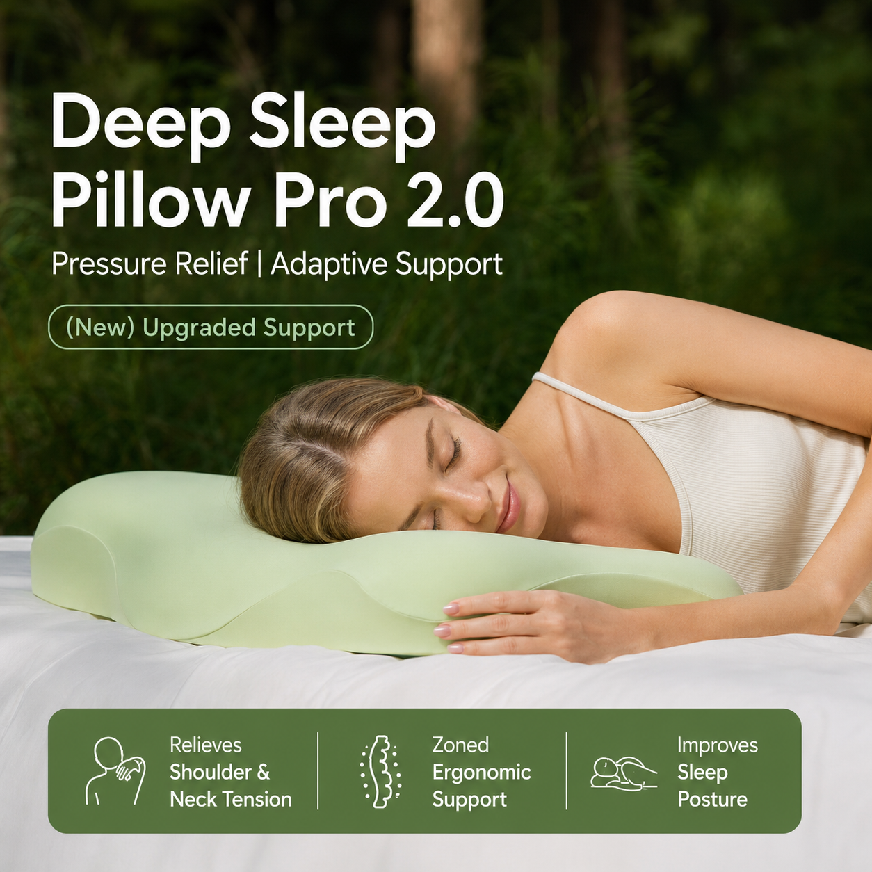 Zoned Memory Foam Neck Support Pillow
