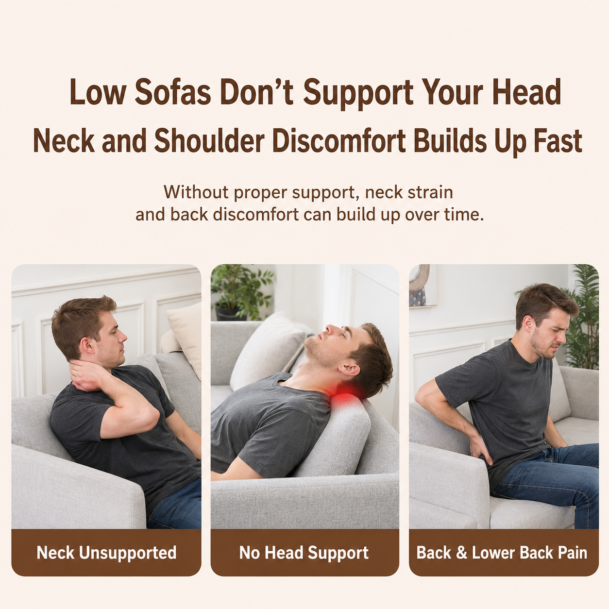 Raised Sofa Headrest Support Cushion
