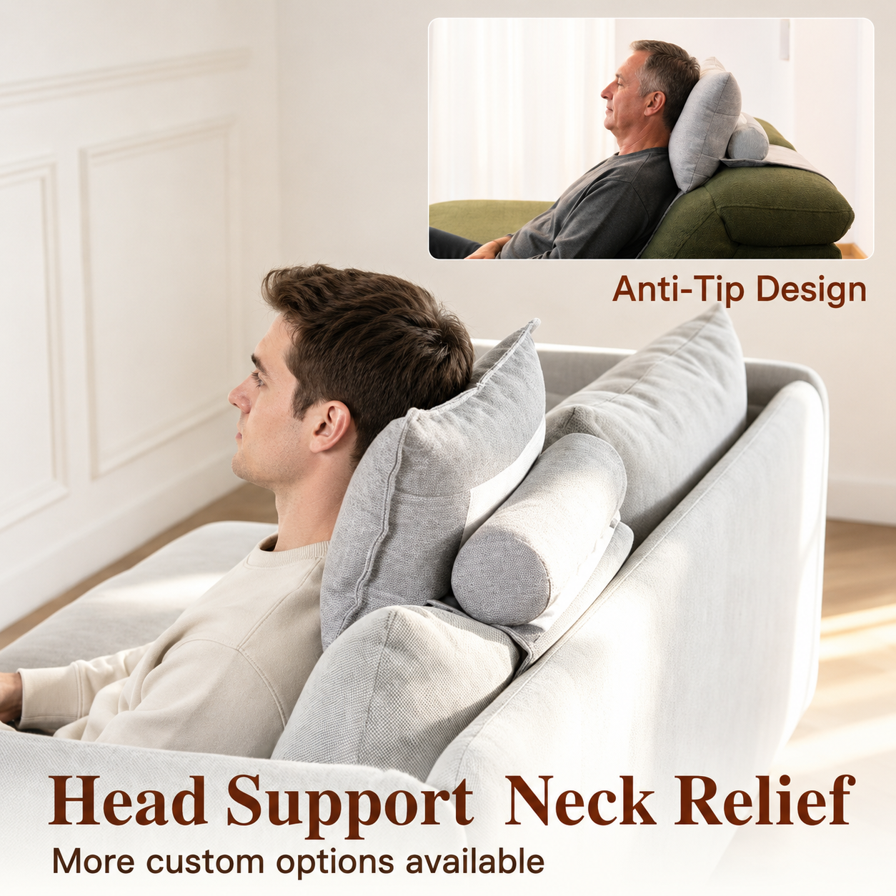 Raised Sofa Headrest Support Cushion