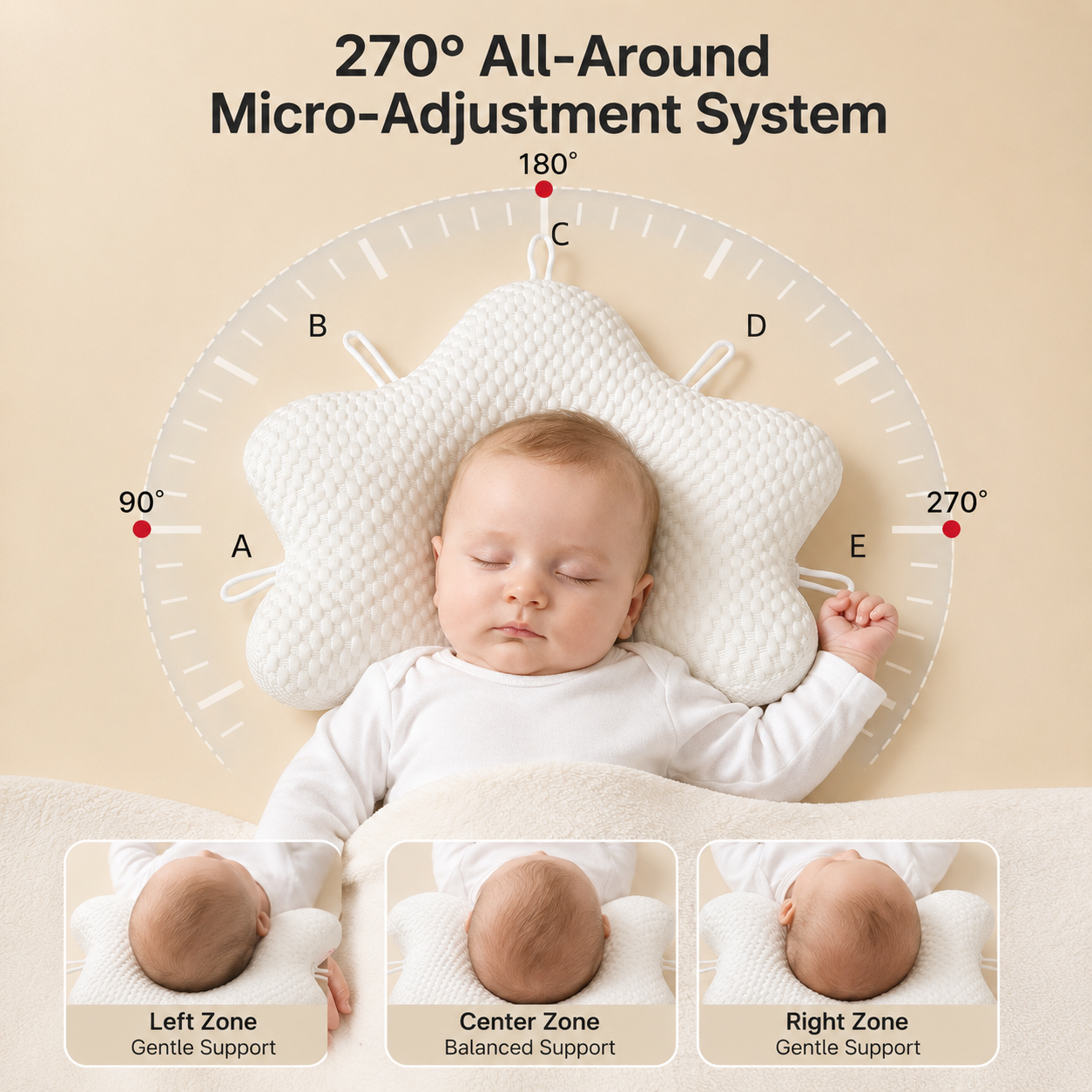 Adjustable Baby Head Support Pillow