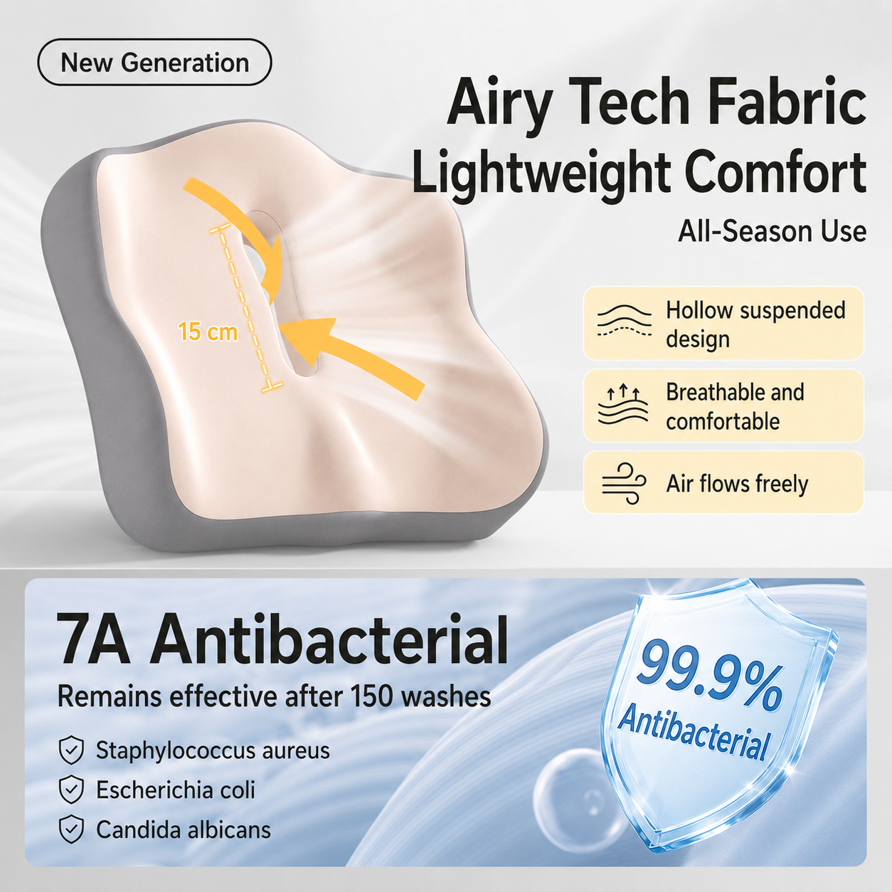 Ergonomic Memory Foam Seat Cushion