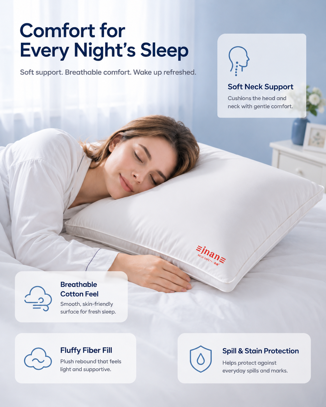 Hotel-Soft Spill & Oil-Resistant Pillow