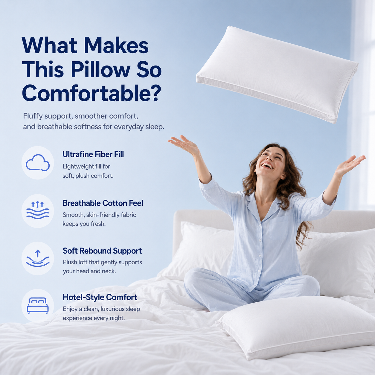 Hotel-Soft Spill & Oil-Resistant Pillow