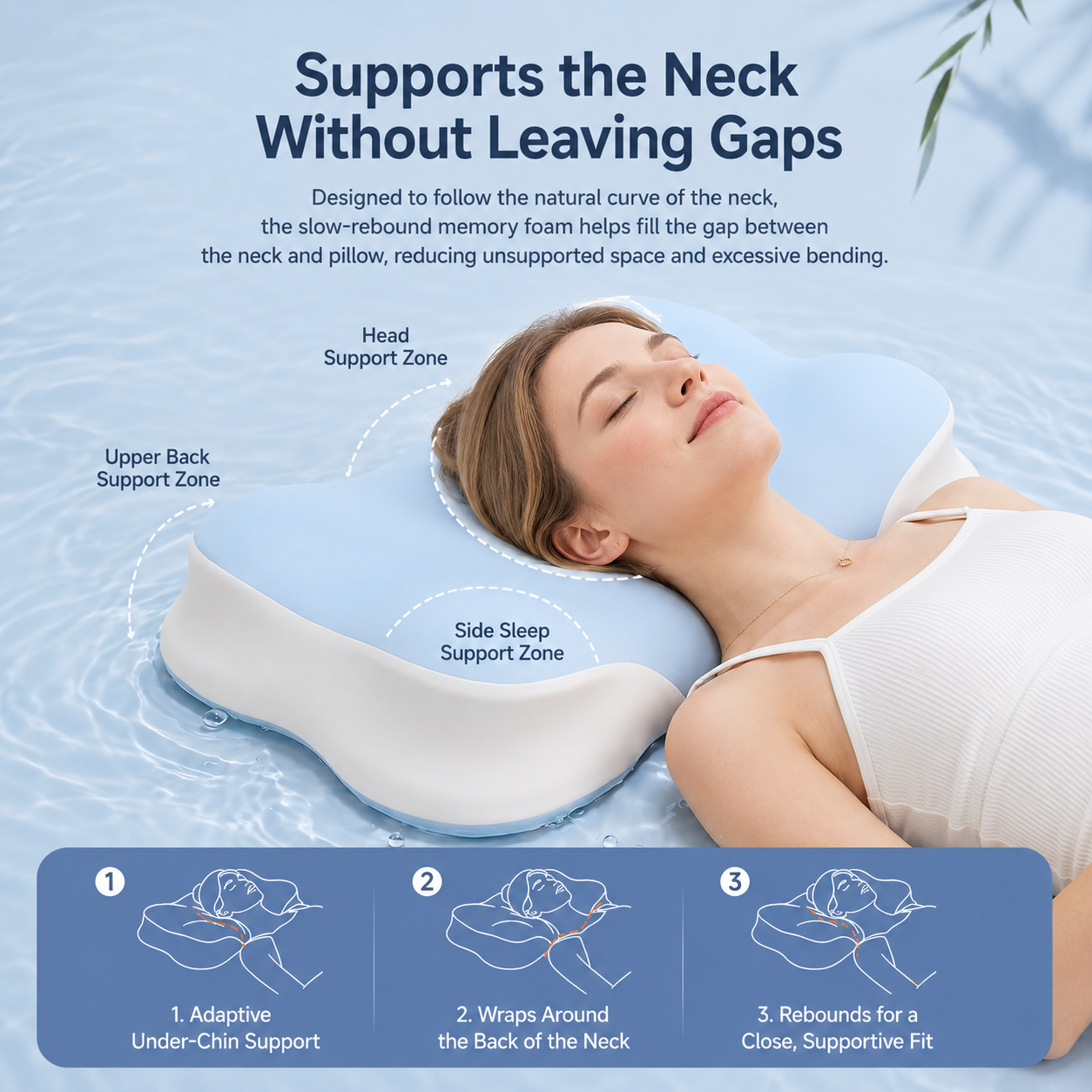 Dual-Height Memory Foam Neck Pillow