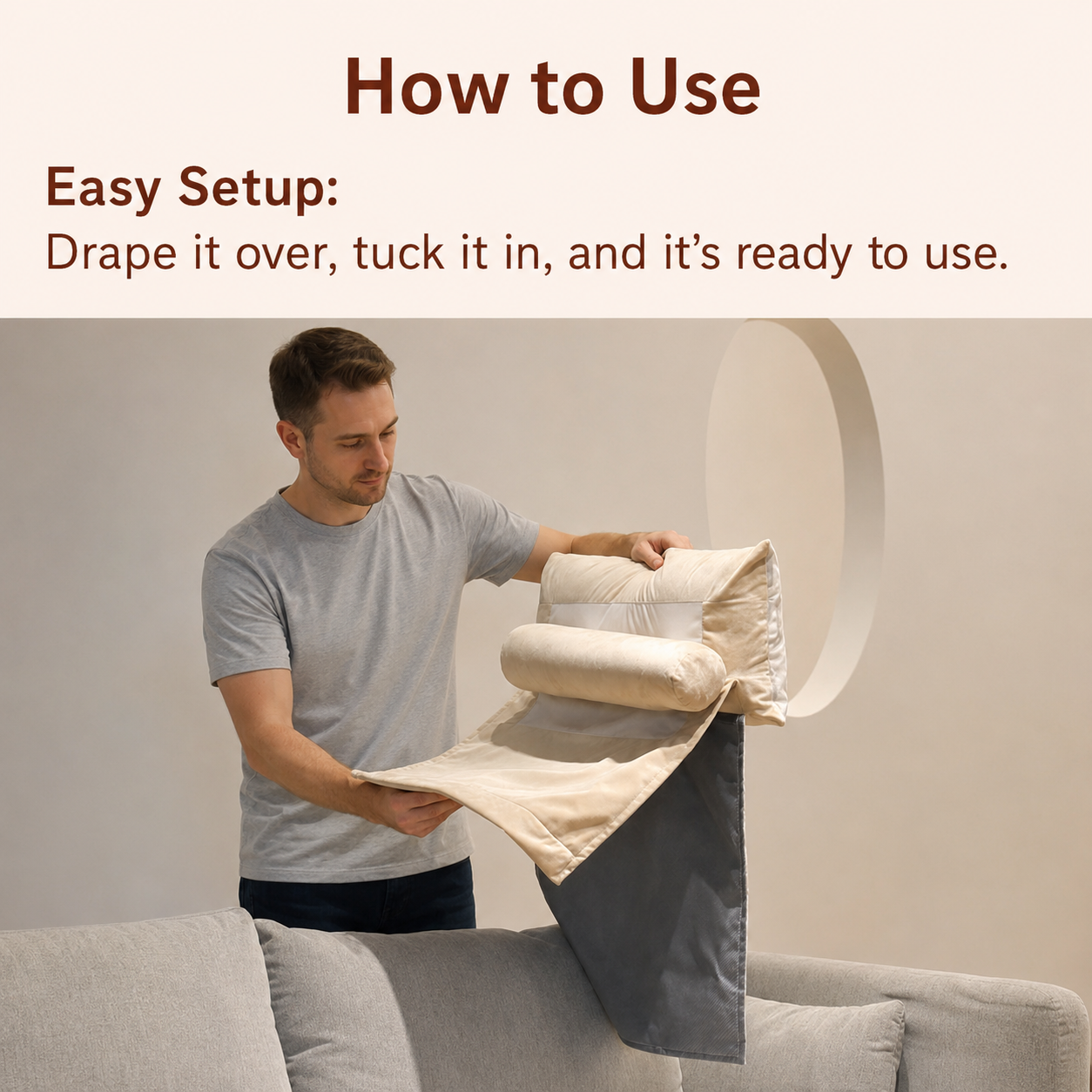 Raised Sofa Headrest Support Cushion